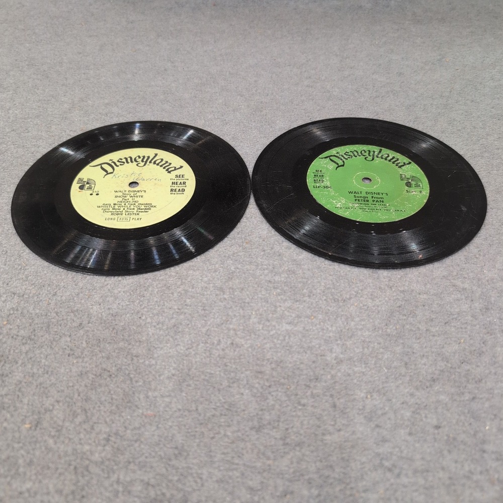 Disneyland Records Snow White and Peter Pan 33 1/3 RPM Vinyl Lot of 2 - Picture 6 of 6
